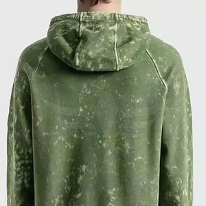 Sudadera con capucha de lana de tecnología de algodón 100% de alta calidad, sudaderas con capucha vintage con bolsillo de canguro y hombro lavado con ácido - Product Image 5