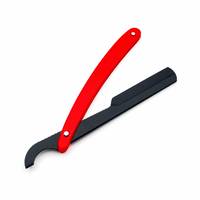 Rasoir droit manuel professionnel pour hommes, en acier inoxydable, avec manche en plastique ABS noir antique, lame simple, style turc, prêt à l'emploi (RTS)