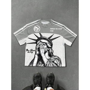 Camiseta de jersey transpirable con servicio OEM, corte holgado, estampada, con serigrafía, para hombre, 100% algodón, ecológica, de alta calidad. - Product Image 1