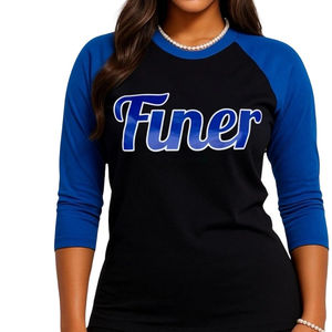 Camiseta de Béisbol Negra con Mangas Azules, Ropa de Hermandad, Algodón, Estilo Universitario Griego, Camiseta Casual Bordada para Mujer - Product Image 5