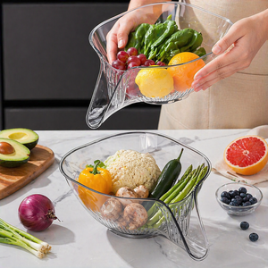 Multi-Functional Kitchen <b>Colander</b> Bowl with Built-in Drainer for Washing Produce - Product Image 1
