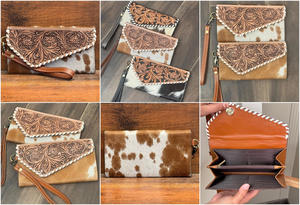 Cartera de cuero con diseño de moda 2025 para mujer, cartera multiusos de cuero de vaca genuino de alta calidad - Product Image 4