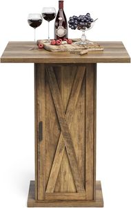Solid Wood Whiskey Barrel Bar <b>Table</b> | Hand-Crafted Restaurant Bar Furniture - Product Image 5