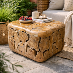 ARTERRA Luxury Handcrafted Rustic Teak Root <b>Cube</b> Coffee <b>Table</b> Eco-Friendly Living Room Furniture Combining Natural Wood Texture - Product Image 2