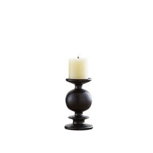 Support à bougie décoratif noir fini pour la décoration intérieure, porte-bougie de haute qualité en aluminium coulé, fait main et personnalisé - Product Image 1