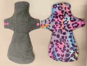 Serviettes hygiéniques réutilisables en coton avec ailettes, respirantes, avec protection anti-fuites et super absorption pour usage quotidien - Product Image 2