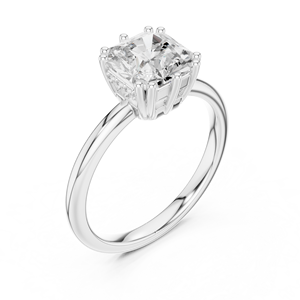 Bague de fiançailles en platine avec diamant taille princesse, bijoux classiques pour femmes, diamant blanc naturel certifié GIA - Product Image 1