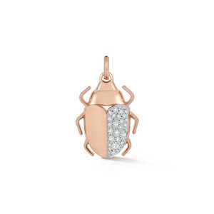 Colgante de Escarabajo Egipcio con Diamantes, Textura Mate, Pavé, Diamantes Cultivados en Laboratorio, 1 Pulgada, Venta al por Mayor, Oro Sólido de 14k y 18k, Regalo de Lujo - Product Image 6