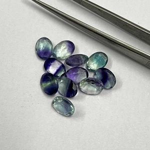Hot Selling AAA Grade 8x10mm Natural Multi Fluorite Handmade Pear-Shaped <b>Crystal</b> Faceted Oval Cut Calibrated Loose Gemstones" - Product Image 5