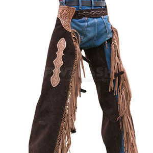 Pantalones de cuero de gamuza estilo western tradicional para eventos ecuestres de vaqueros - Product Image 5