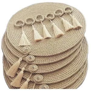 Mantel Individual de ratán marrón natural empotrado, para mesa de comedor, accesorios de decoración de mesa de boda de Vietnam - Product Image 1