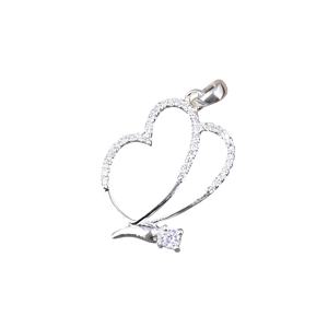 Pendentif à breloque en argent sterling 925 véritable pour bijoux de haute qualité Design coeur CZ Diamond Prong Setting Christian Theme Sale - Product Image 6