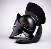 Casque de guerrier médiéval en fer poli noir, calibre 18, inspiré du film 300, pour Noël