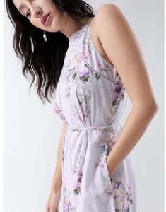 เดรสลำลองผู้หญิงลายดอกไม้ เดรสยาวสำหรับออกงานกลางคืน แขนกุด แฟชั่นฤดูใบไม้ผลิ 2026 ดีไซน์เนอร์ ชุดเดรสคอสูงหรูหราสำหรับผู้หญิง - Product Image 5