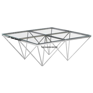Table basse ronde moderne en or avec plateau en verre et structure en métal, montage facile, style classique, table gigogne pour salon - Product Image 2