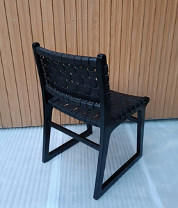 Sillón de Madera Maciza con Detalles en Cuero Tejido a Mano, Sillón de Salón de Madera Hecho a Mano, Muebles Modernos para Sala de Estar Hechos en Vietnam - Product Image 5
