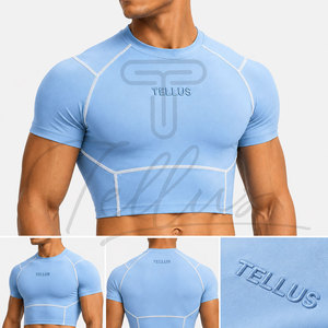 Camisetas de Compresión Cortas para Hombre de Alta Calidad, Transpirables, de Manga Corta, con Logotipo Personalizado, Ajuste Holgado, Spandex/Poliéster, Mejor Precio - Product Image 2