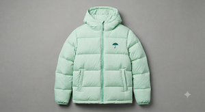 Blouson matelassé unisexe vert menthe uni avec logo personnalisé, fermeture éclair, capuche, alternative au duvet, vêtement d'extérieur décontracté pour l'hiver - Product Image 1