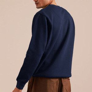 <b>Men's</b> Light Pink Long Sleeve O-Neck Regular Fit Casual Knitted Sweatshirt Solid Color - Product Image 3