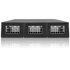 Carpa Negra para Bodas y Fiestas al Aire Libre de 10' x 30' con 8 Paredes Laterales Removibles y Toldo Impermeable para Bodas y Reuniones en Patios - Product Image 6