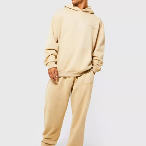 ชุดวอร์มโอเวอร์ไซส์ผ้าฟลีซเนื้อหนัก 400gsm ผลิตตามสั่ง ผสมผ้าฝ้าย 80% โพลีเอสเตอร์ 20% พร้อมแผ่นยางนูน - Product Image 1