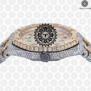 Reloj de Cuarzo Analógico de Lujo para Mujer, con Bisel de Diamantes, Acero Inoxidable, Esfera Redonda de 40 mm, Cristal de Zafiro y Cierre Plegable - Product Image 4