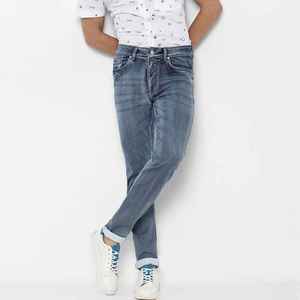 Pantalon en jean baggy de couleur unie, style streetwear, pour homme, coupe droite, vintage, denim, pantalon d'hiver - Product Image 2