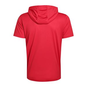 Custom Logo Men's Short Sleeve Hooded Sportswear Ergonomic Gym Pullover Performance Workout Hoodie <b>Athletic</b> Hooded T-shirt - Product Image 2