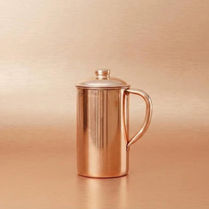 Copper jug set for early morning kitchen preparation <b>water</b> serving metal set with <b>glasses</b> durable reusable kitchen dining drinkw - Product Image 1