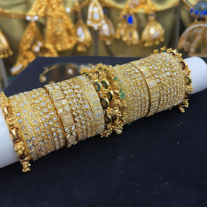 Gold Plated Meenakari <b>Bangles</b> <b>Set</b> with Crystal Stone and Pearl 10575603SBL_2.4 Fine Jewelry - Product Image 3