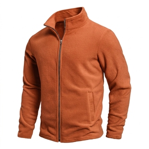 Polar Fleece Casual Winter <b>Jacket</b> Stand up Collar Washed Zipper Long Sleeved <b>Cardigan</b> <b>Men's</b> Standard Coat OEM - Product Image 6