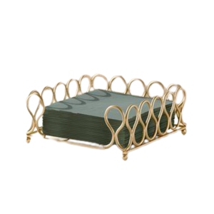 Wholesale Elegant Gold-Plated Metal Napkin Dispenser Square Wire <b>Paper</b> <b>Tissue</b> Holder for Hotel Kitchen Home Hotel Decor - Product Image 3