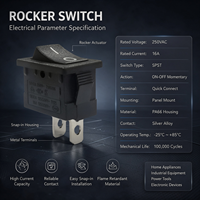 Saklar Rocker Seri Single Pole 16A 250V Saklar Rocker 2 pin T105/55 Saklar Rocker untuk Pengering Rambut