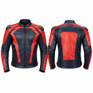Cow Leather Motorcycle <b>Jacket</b> Clothing <b>Men's</b> Waterproof Racing Motor <b>Bike</b> Leather <b>Jackets</b> with CE Approved Protectors - Product Image 4