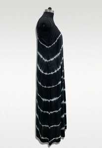 Tie Dye Maxi <b>Dress</b> <b>Spaghetti</b> <b>Strap</b> Loose Fit Viscose Summer Casual Long Sleeveless Striped Pattern Breathable Woven <b>Dress</b> - Product Image 3