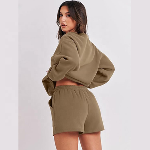 Ensemble Sweat-shirt et Short Femme 2026 – Col Rond Manches Longues Couleur Unie – Tenue Décontractée – Prix Bas – Vente en Gros - Product Image 6