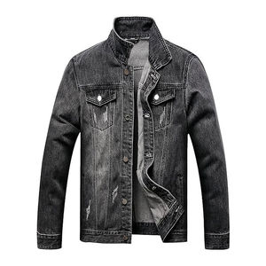 Veste en jean foncé pour homme avec capuche, boutons sur le devant, poches, style décontracté, coupe classique, pour l'automne - Product Image 4