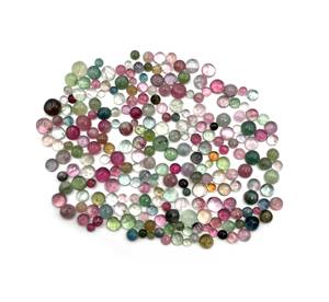 Turmalina Redonda Multicolor Natural, Cabujón, Piedra Preciosa Suelta, 10 CT, 3-5 MM, Certificada por IGI, para Joyería - Product Image 2