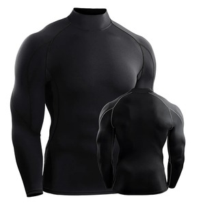 Wholesale Custom Men Compression Fitness Training Shirt Tight Sports Gym Bodybuilding Long Sleeve Sportswear T-Shirt - Product Image 2