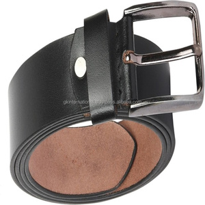 Cinturón informal de cuero auténtico hecho a mano de calidad de exportación para hombres y mujeres cinturón informal de negocios con hebilla de metal ajustable sólido - Product Image 3