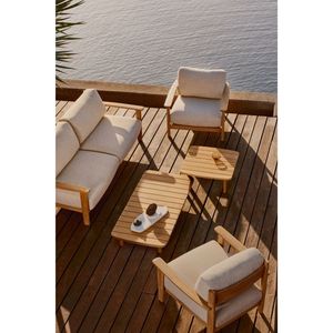 Canapé de patio en teck, meubles d'extérieur fabriqués en Indonésie, bois massif - Product Image 1
