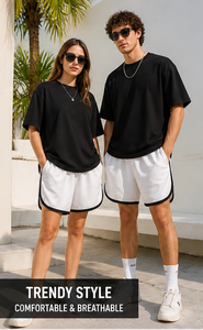Ensemble T-shirt et short surdimensionnés personnalisés – Survêtement d'été en coton |   Marque privée |   Faible MOQ pour les marques de vêtements (hommes, femmes, enfants) - Product Image 3