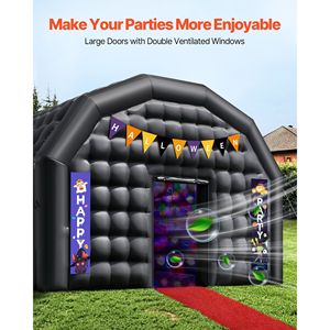 29.5X19.7X13.1 ft tenda gonfiabile per feste 1100W sacco di sabbia ventilato colpo Night Club 2 finestre Air Cube House per esterni - Product Image 4