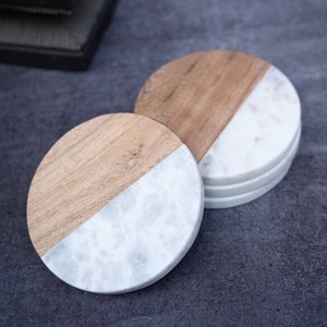 Juego de Posavasos Ecológicos de Madera y Resina, 4 Pulgadas de Diámetro, 5 mm de Grosor, Resistentes al Calor, Antideslizantes, para Bebidas, Vajilla y Manteles Individuales - Product Image 3