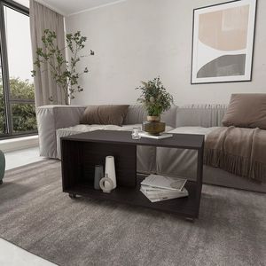 Mesa de centro Open Storage Wengue con ruedas - Product Image 1