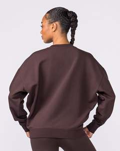 Sweat-shirt pour femme 350 GSM en mélange coton-polyester, molletonné, col rond, uni, teint, coupe oversize, unisexe, décontracté - Product Image 4