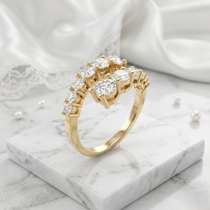 1.50CTW Round Cut Prong Set Cluster <b>Statement</b> <b>Ring</b> - Product Image 3