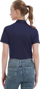Camiseta de polo deportiva para mujer, de manga corta, transpirable, con protección solar y elástica en cuatro direcciones, precio de fábrica al por mayor. - Product Image 5