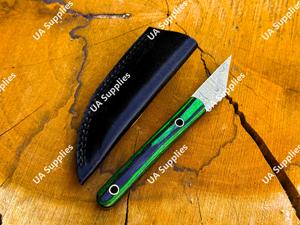 มีดคิริดาชิขนาดเล็กคมกริบ พรีเมียม ใบมีดคงที่ ขนาด 2 นิ้ว เหล็กดามัสกัส ใช้พกพาได้ตามกฎหมาย มีดอเนกประสงค์ EDC - Product Image 4