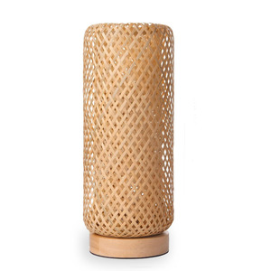 Vintage <b>bamboo</b> <b>table</b> lamps cheap price tabletop lamp wholesale supply handwoven lampshade light - Product Image 1